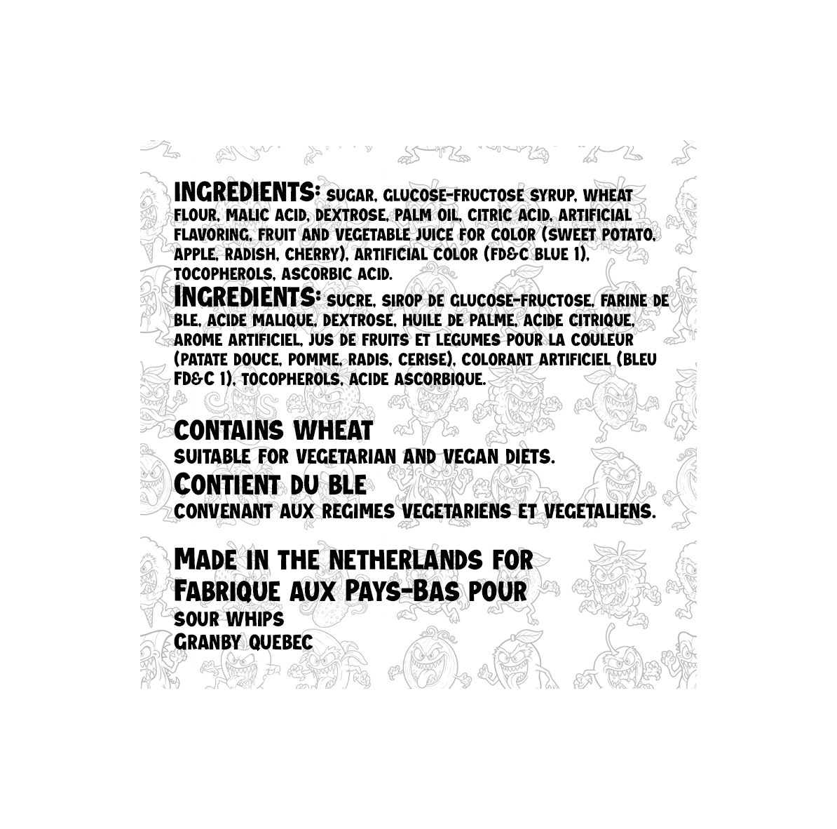 SOUR WHIPS Cotton Candy Candy Bag 96g