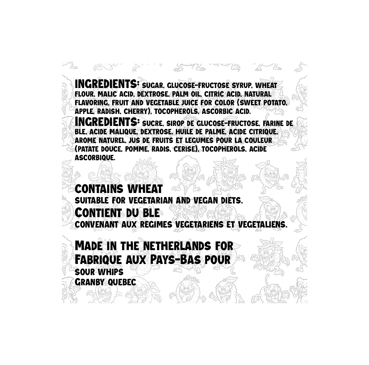 SOUR WHIPS Pink Lemonade Candy Bag 96g