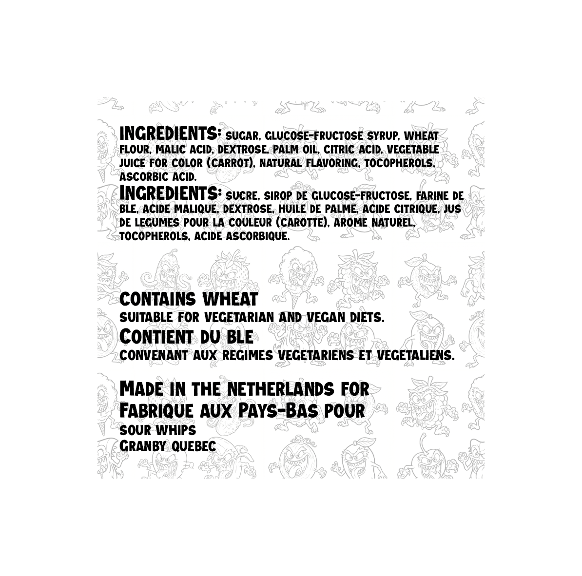 SOUR WHIPS Royal Mango Candy Bag 96g