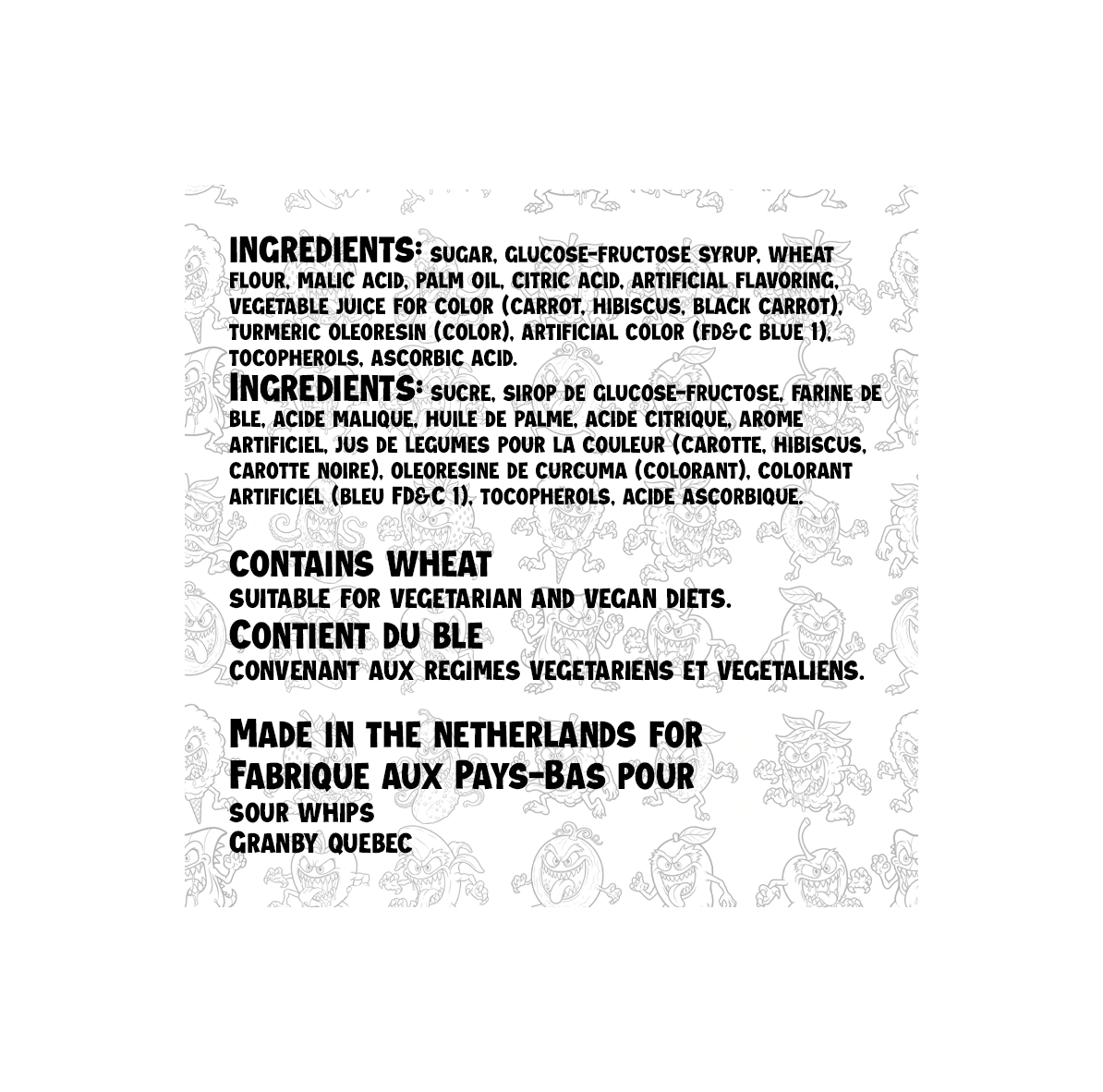 SOUR WHIPS Watermelon Candy Bag 96g