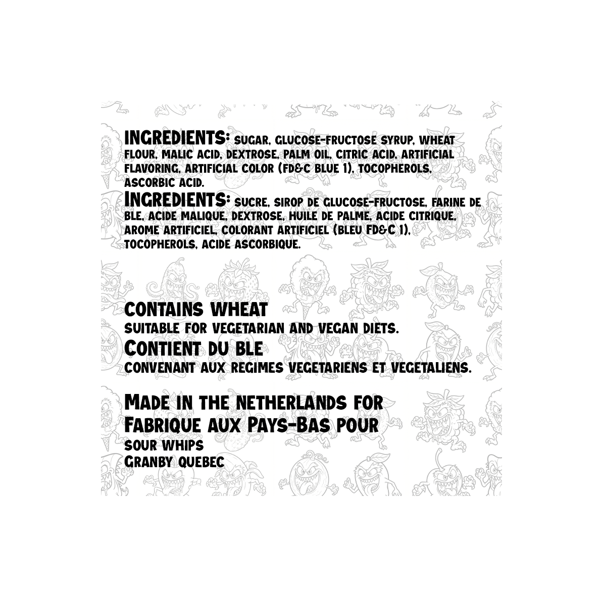 SOUR WHIPS Berry Blue Candy Bag 96g